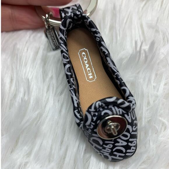 y2k COACH Slip on Shoe Graffiti Turnlock Bag Charm Key Chain - Picture 5 of 6